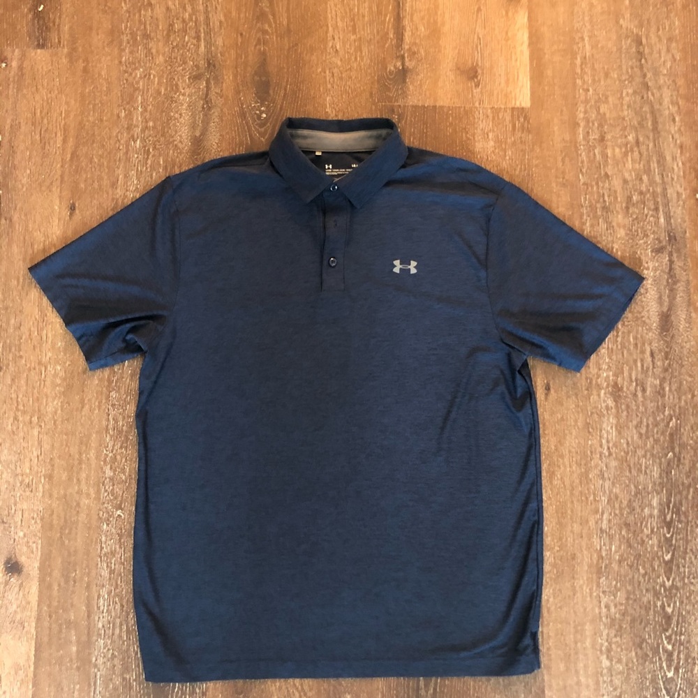 Blue Under Armour heat gear golf polo.